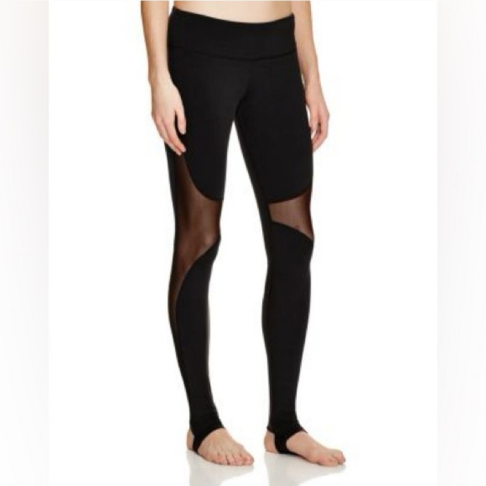 ALO Yoga Black Yoga Workout Gym Coast Dance Mesh Stirrup Leggings Small
